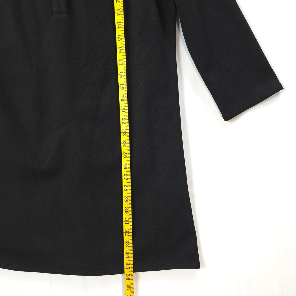 Tuckernuck Black Shift Dress Women L 3/4 Sleeve Tunic Ponte Minimalist Chic - Picture 4 of 8